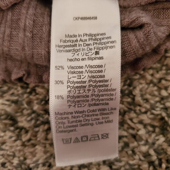 Madewell Ribbed Turtleneck Cropped Top Gray M - Picture 2 of 5